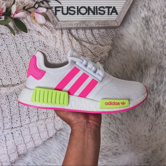 ‼️sold‼️NWT🍭 Adidas NMD R1 Hot Pink/Yellow 6W - Picture 2 of 10